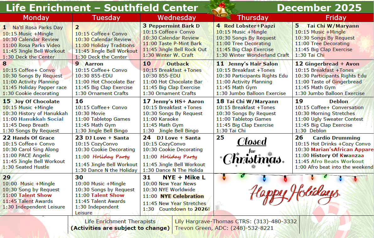 Southfield_Center_December_Calendar