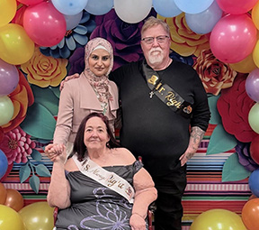 Newlywed couple with PACE Dearborn Center director
