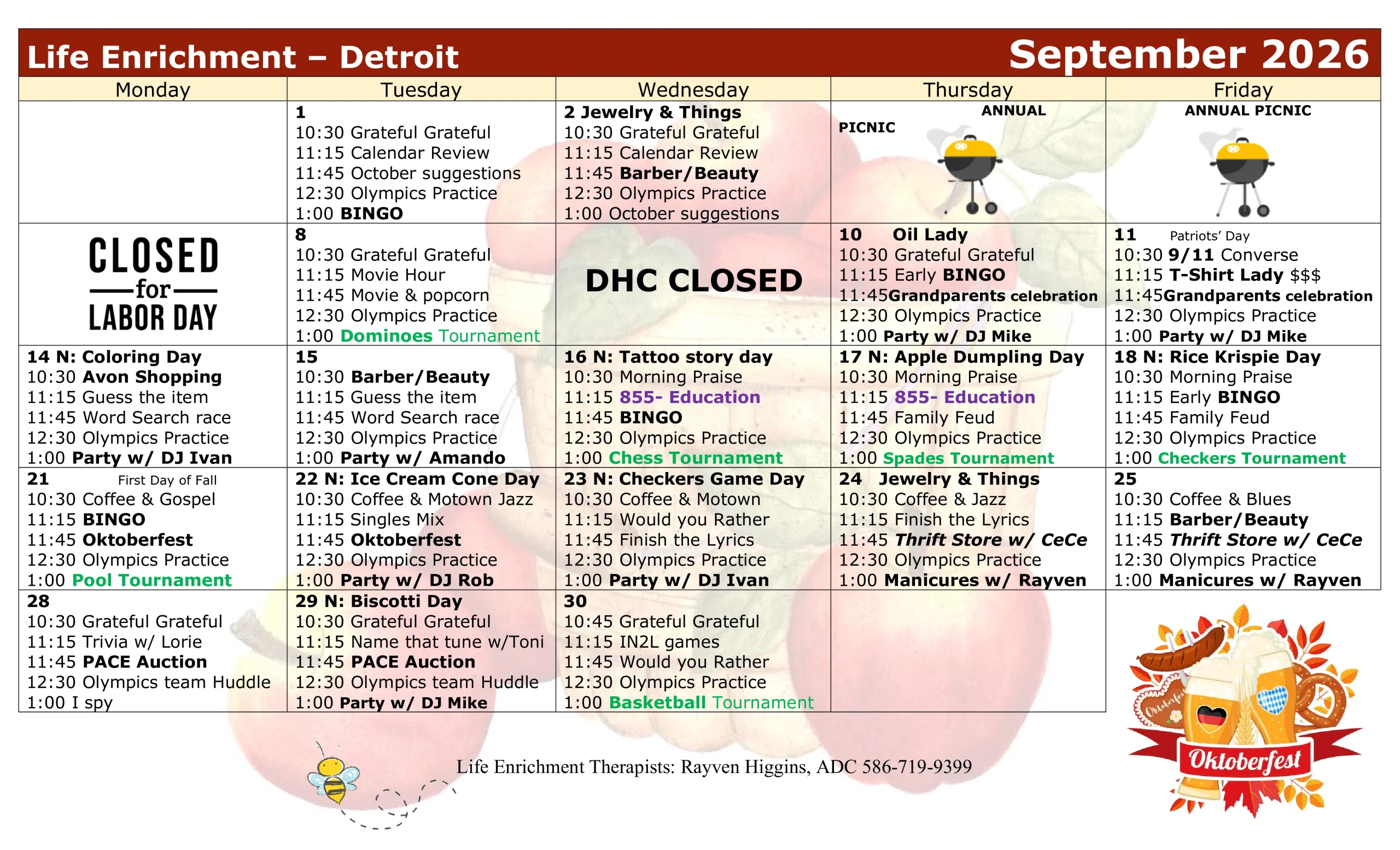 September-2026-activities-calendar-detroit Activities calendar for PACE Southeast Michigan - Detroit - September 2026